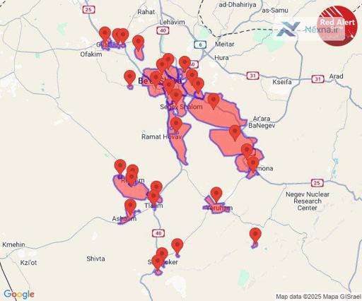 هم اکنون حملات راکتی مقاومت به بئرالسبع