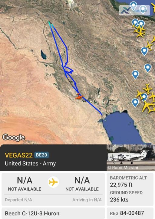 تحرکات مشکوک هواپیمای نظامی آمریکا در آسمان عراق