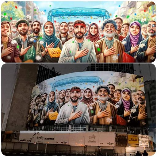 جشن ولادت امام زمان (عج) با رونمایی از دیوارنگاره جدید میدان ولیعصر