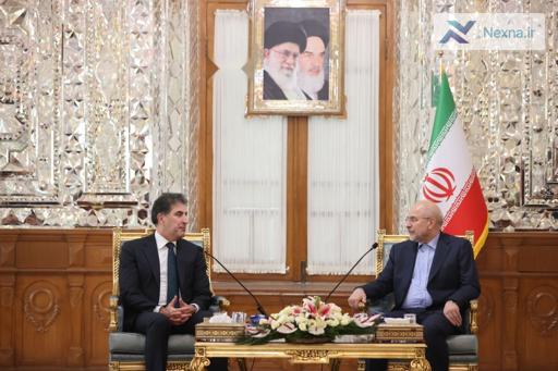 دیدار بارزانی رئیس اقلیم کردستان با قالیباف