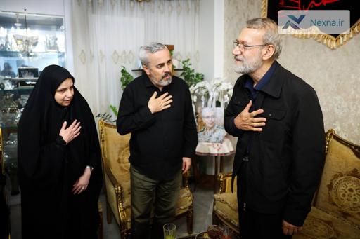 دیدار علی لاریجانی با خانوادۀ شهیدان محمد باقری و حسین سلامی
