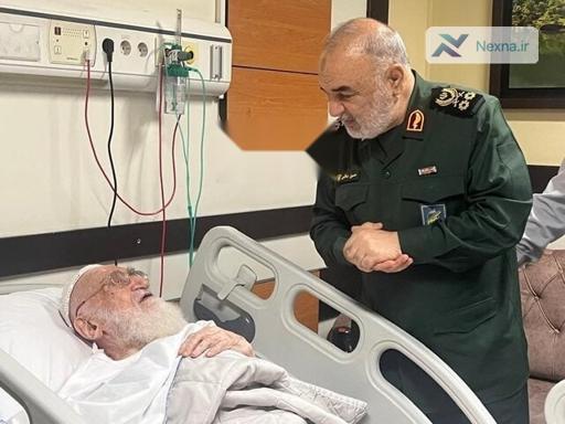 سرلشکر سلامی از آیت‌الله نوری همدانی عیادت کرد