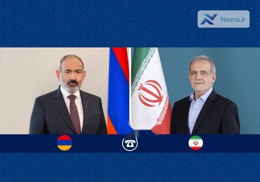گفتگوی تلفنی نخست وزیر ارمنستان با رئیس جمهور ایران