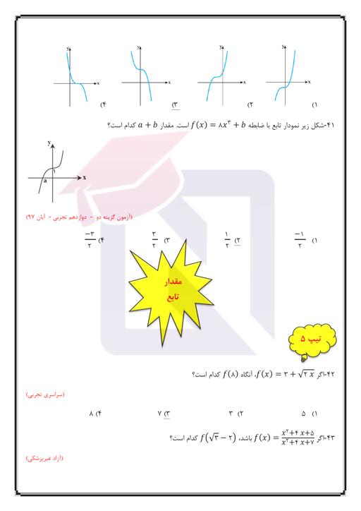 پیش نمایش سوالات تستی تابع 