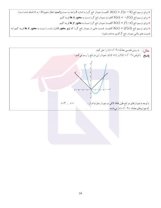 پیش نمایش محتوای آموزشی جزوه و درسنامه درس حسابان (1) پایه یازدهم - دوره دوم متوسطه - نظری